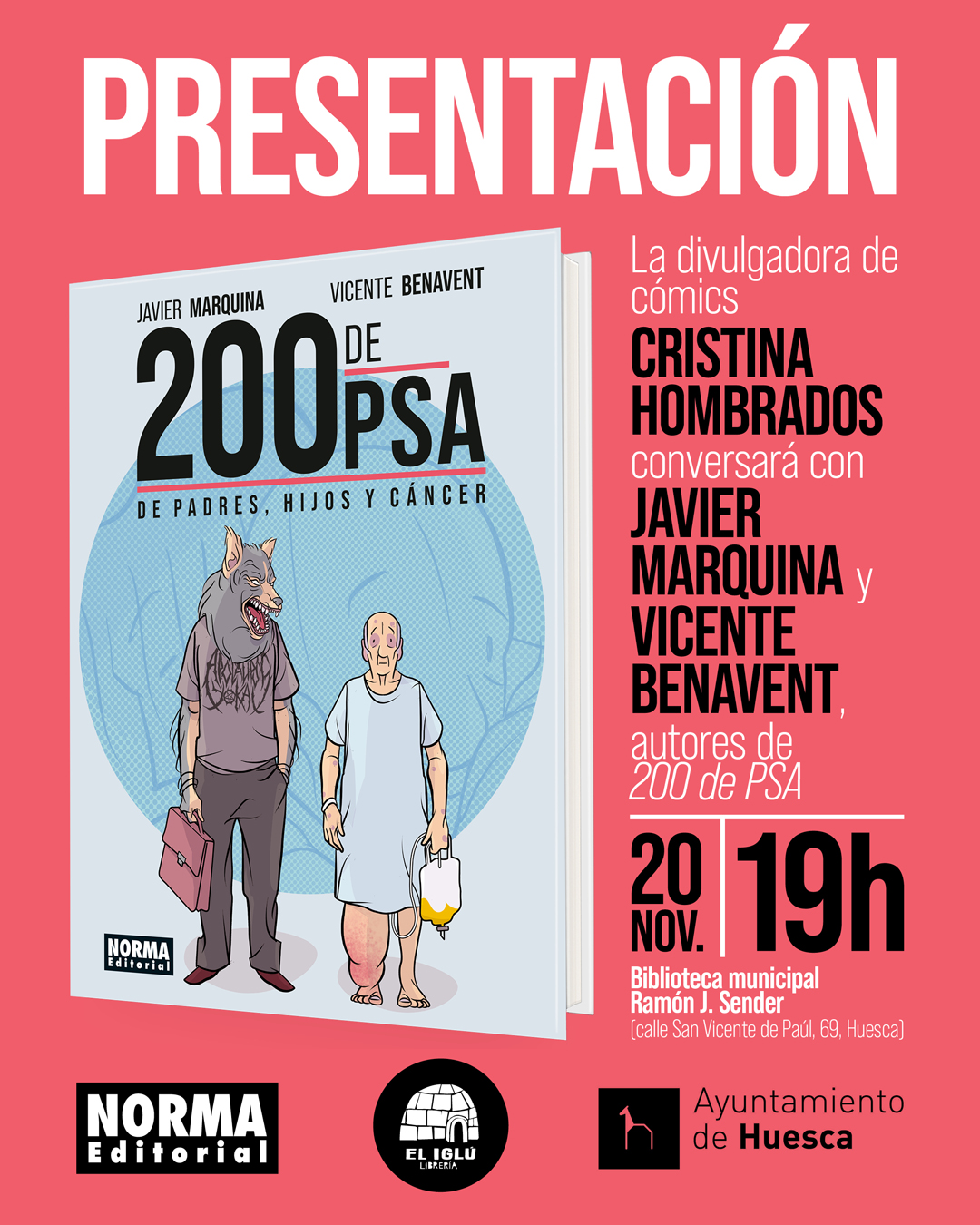Presentación de 200 de PSA, con los autores Javier Marquina y Vicente Benavent